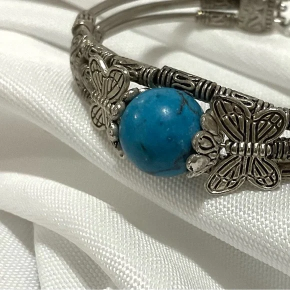 Novadab Turquoise Silver-Plated Bracelet - Picture 3 of 6